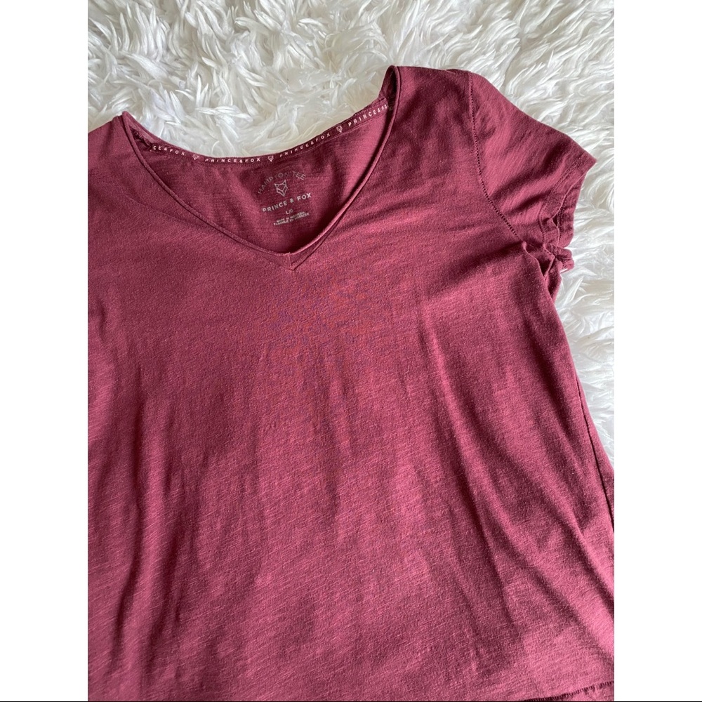 Maroon V-Neck Tee